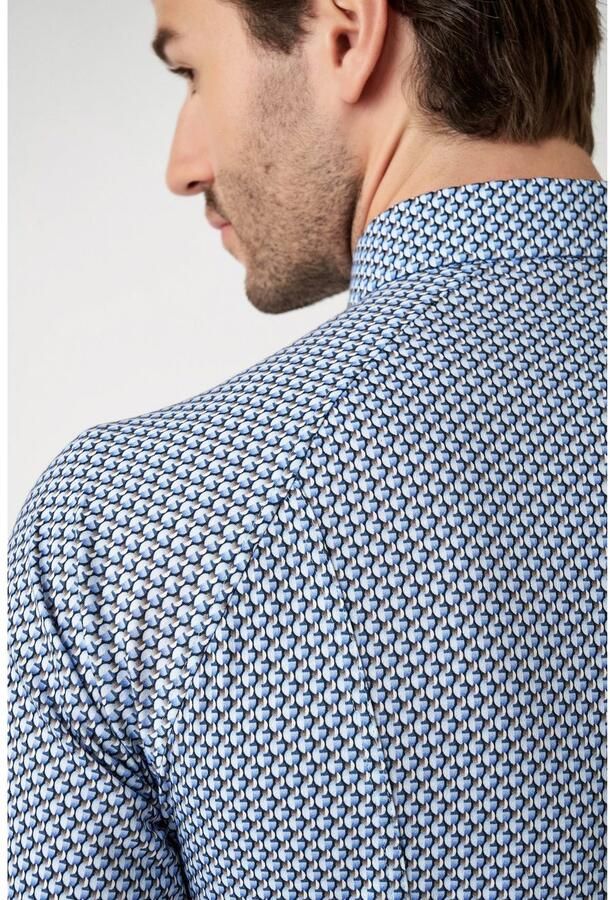 Desoto Overhemd met lange mouwen Jersey overhemd Casual Kent lange mouw Flexibele stretch met modieus allover-print - Foto 3