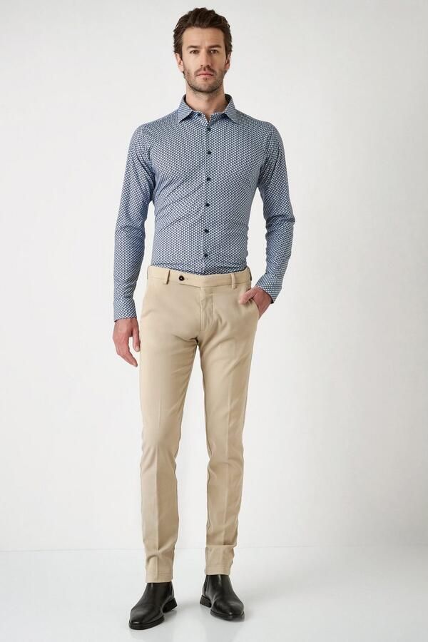 Desoto Overhemd met lange mouwen Jersey overhemd Casual Kent lange mouw Flexibele stretch met modieus allover-print - Foto 5