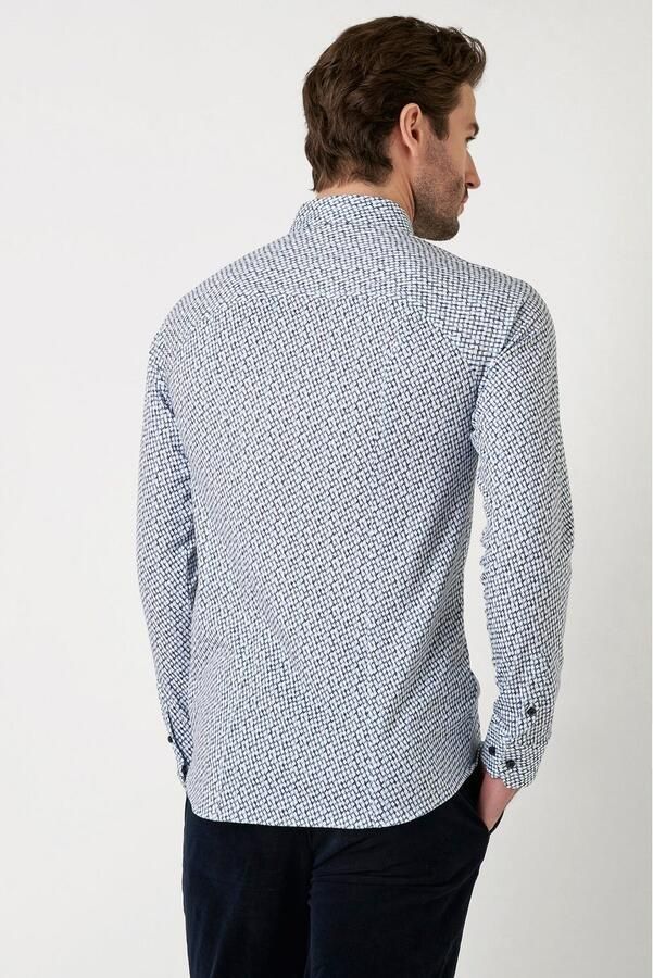 Desoto Overhemd met lange mouwen Jersey overhemd Casual Kent lange mouw Flexibele stretch met modieus allover-print - Foto 4