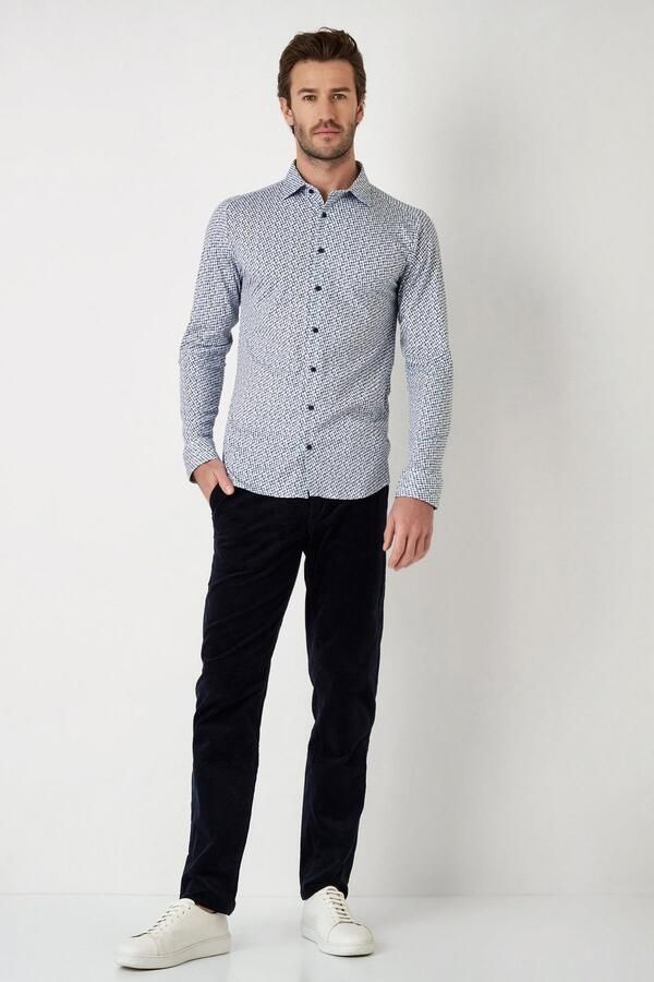 Desoto Overhemd met lange mouwen Jersey overhemd Casual Kent lange mouw Flexibele stretch met modieus allover-print - Foto 5