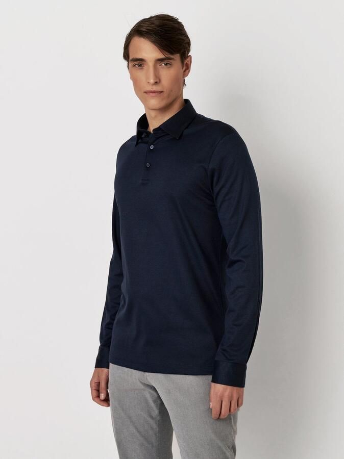 Desoto Poloshirt met lange mouwen Jersey polo Essential Kent lange mouw - Foto 4