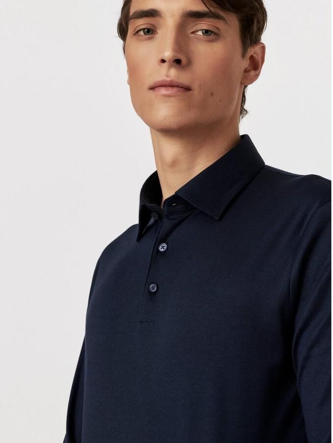 Desoto Poloshirt met lange mouwen Jersey polo Essential Kent lange mouw