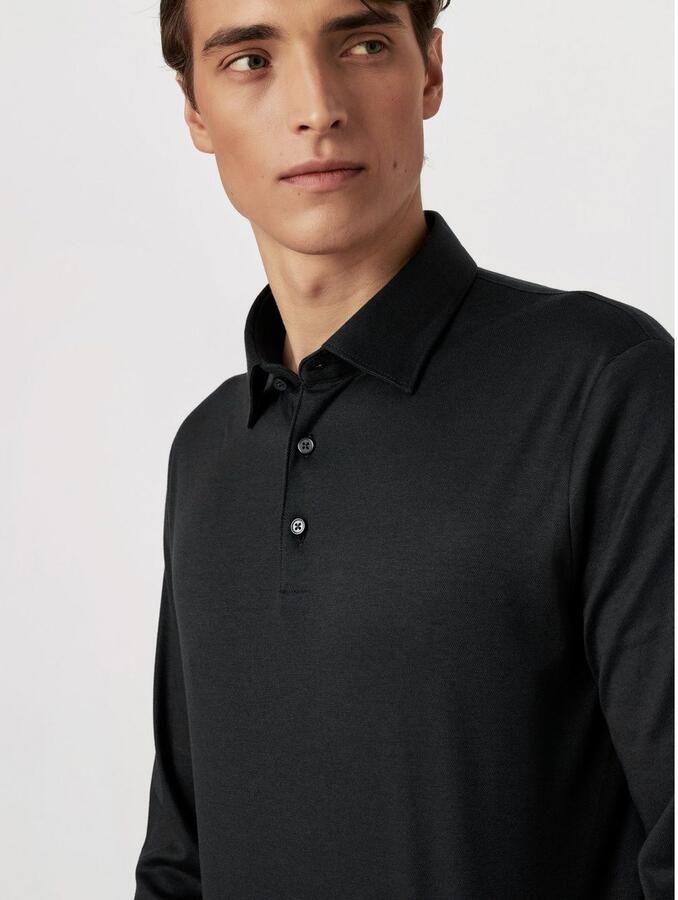 Desoto Poloshirt met lange mouwen Jersey polo Essential Kent lange mouw
