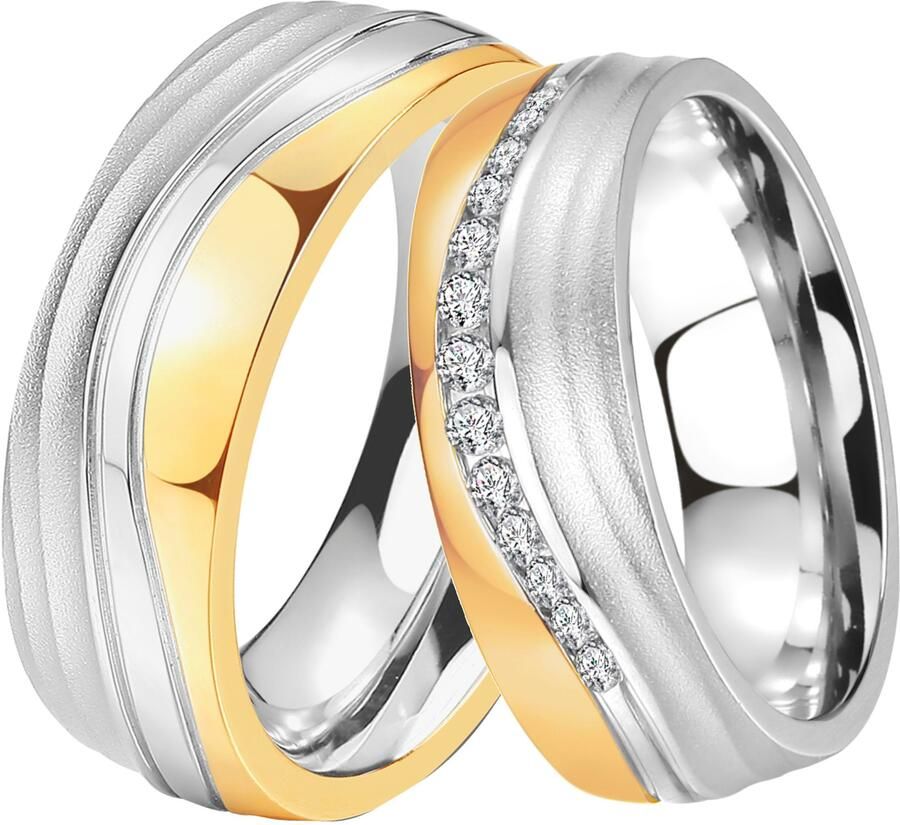 DOOSTI Trouwring Sieraden cadeau roestvrijstalen trouwring partnerring LIEBE - Foto 2