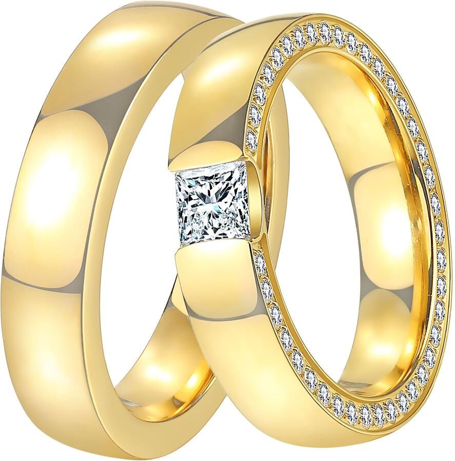 DOOSTI Trouwring Sieraden cadeau roestvrijstalen trouwring partnerring LIEBE - Foto 2