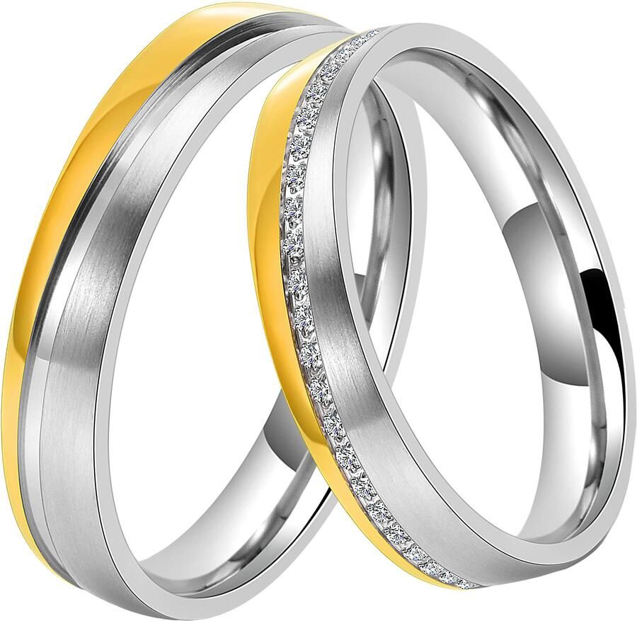 DOOSTI Trouwring Sieraden cadeau roestvrijstalen trouwring partnerring LIEBE - Foto 2