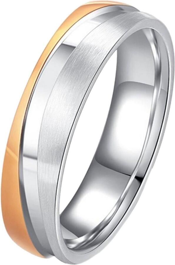 DOOSTI Trouwring Sieraden cadeau roestvrijstalen trouwring partnerring LIEBE - Foto 2