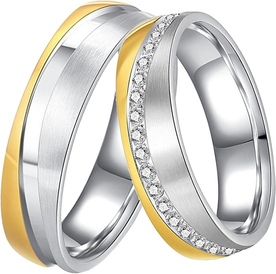 DOOSTI Trouwring Sieraden cadeau roestvrijstalen trouwring partnerring LIEBE - Foto 3
