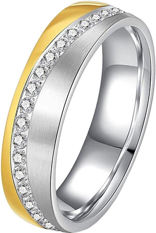 DOOSTI Trouwring Sieraden cadeau roestvrijstalen trouwring partnerring LIEBE - Foto 2