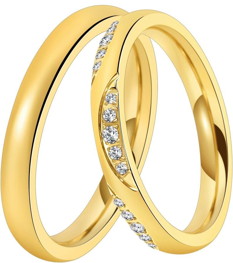 DOOSTI Trouwring Sieraden cadeau roestvrijstalen trouwring partnerring LIEBE - Foto 2