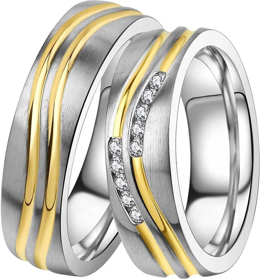 DOOSTI Trouwring Sieraden cadeau roestvrijstalen trouwring partnerring LIEBE - Foto 2
