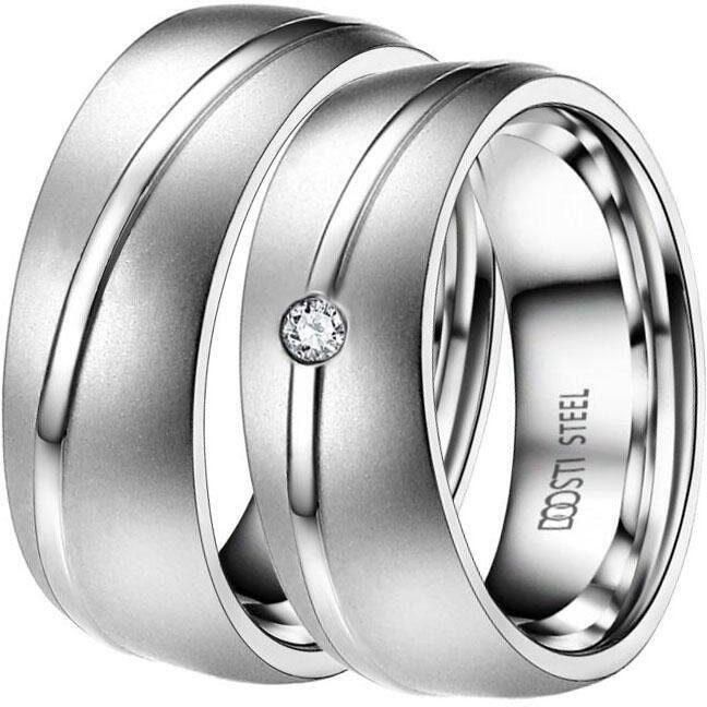 DOOSTI Trouwring Sieraden cadeau roestvrijstalen trouwring partnerring LIEBE - Foto 2