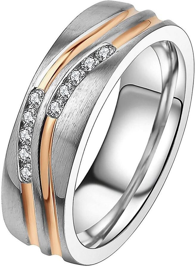 DOOSTI Trouwring Sieraden cadeau roestvrijstalen trouwring partnerring LIEBE