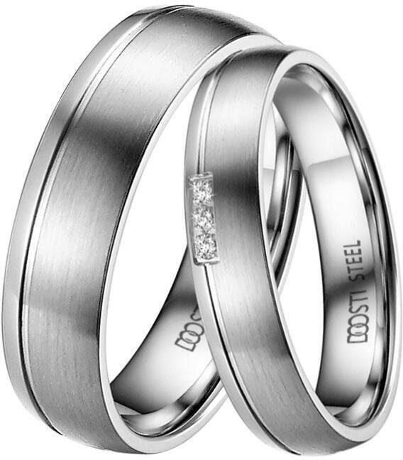 DOOSTI Trouwring Sieraden cadeau roestvrijstalen trouwring partnerring LIEBE - Foto 2