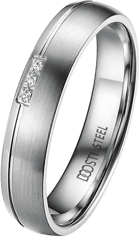 DOOSTI Trouwring Sieraden cadeau roestvrijstalen trouwring partnerring LIEBE - Foto 1