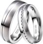DOOSTI Trouwring Sieraden cadeau roestvrijstalen trouwring partnerring LIEBE - Thumbnail 1