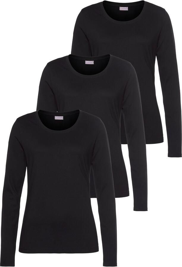Eastwind Shirt met lange mouwen Lange mouw in basic-stijl ronde halslijn van katoen (Set van 3) - Foto 7