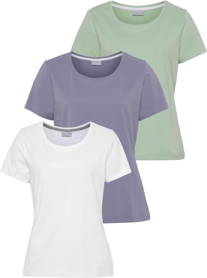 Eastwind T-shirt Korte mouw heup-lang voor vrije tijd van katoen (3-delig Set van 3) - Foto 10