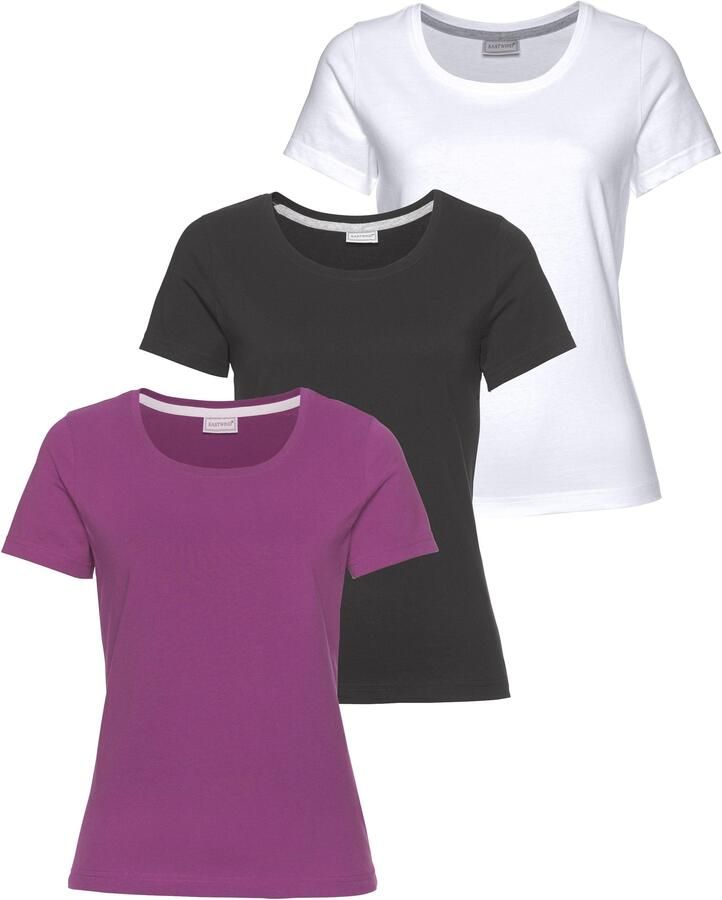 Eastwind T-shirt Korte mouw heup-lang voor vrije tijd van katoen (3-delig Set van 3) - Foto 10