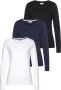 Eastwind Shirt met lange mouwen Lange mouw in basic-stijl ronde halslijn van katoen (Set van 3) - Thumbnail 1