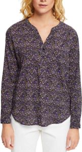 Edc by Esprit Gedessineerde blouse met korte knoopsluiting