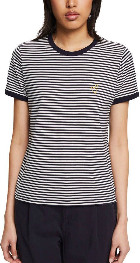 edc by Esprit T-shirt met klein geborduurd motief op borsthoogte