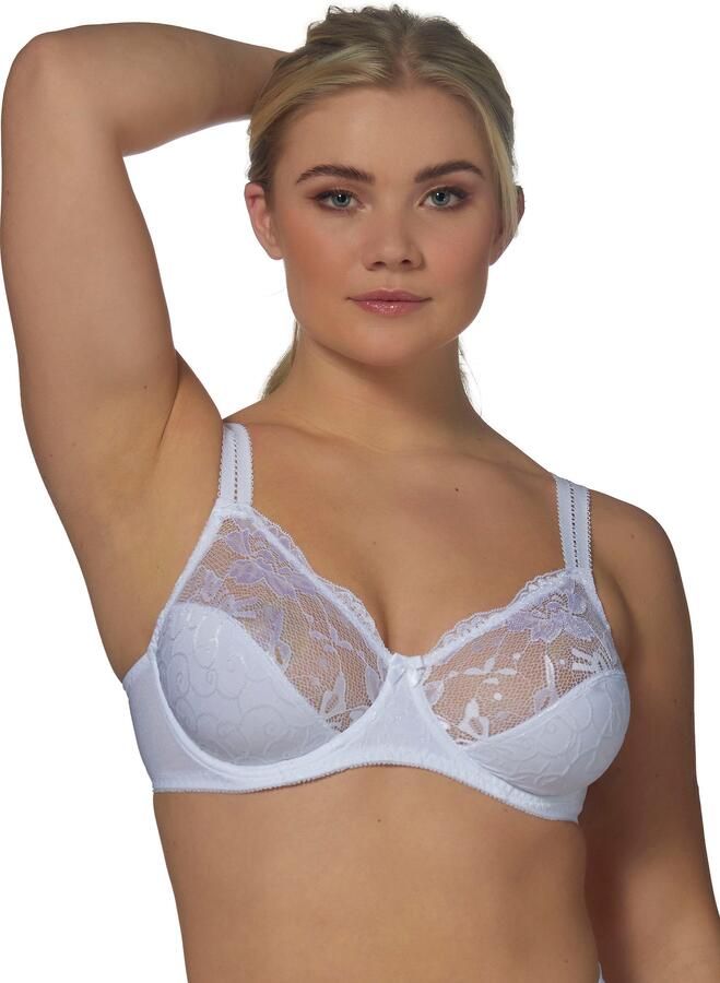 Elbrina Beugel-bh Embroidery brede bandjes zonder cup met beugel met kant vrouwelijk - Foto 3