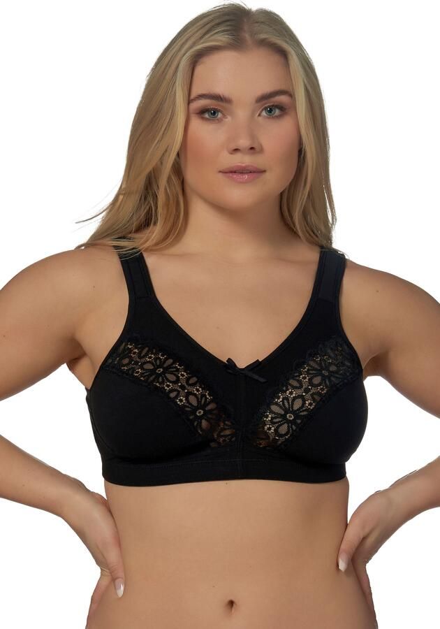 Elbrina Beugelloze-bh met kant met strik brede bandjes zonder beugel katoenmix (1-delig) - Foto 5