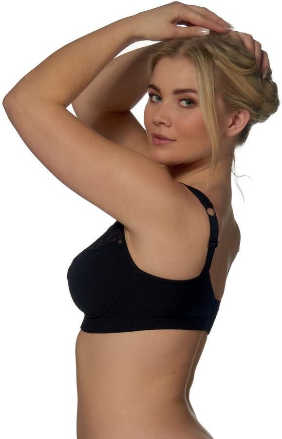 Elbrina Beugelloze-bh met kant met strik brede bandjes zonder beugel katoenmix (1-delig) - Foto 4