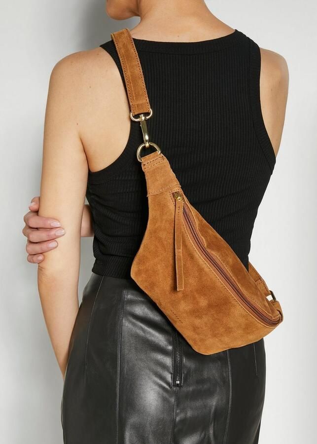 Elbsand Buiktasje Schoudertas van leer borsttas schoudertas crossbody bag - Foto 3