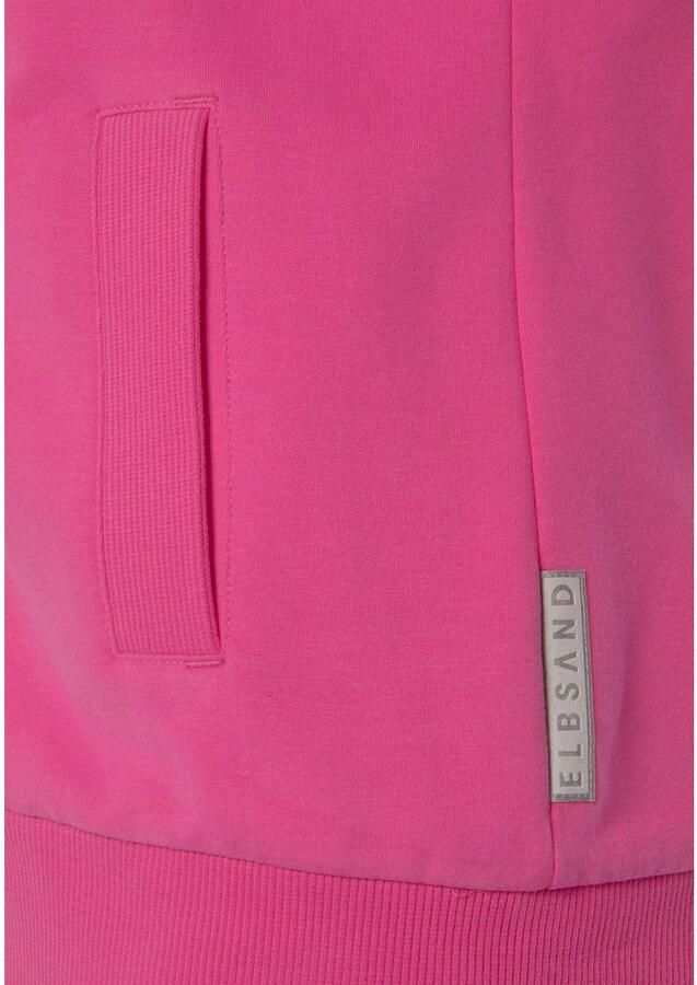 Elbsand Capuchonsweatvest Kria met logoprint achter casual vrijetijdjack met zakken