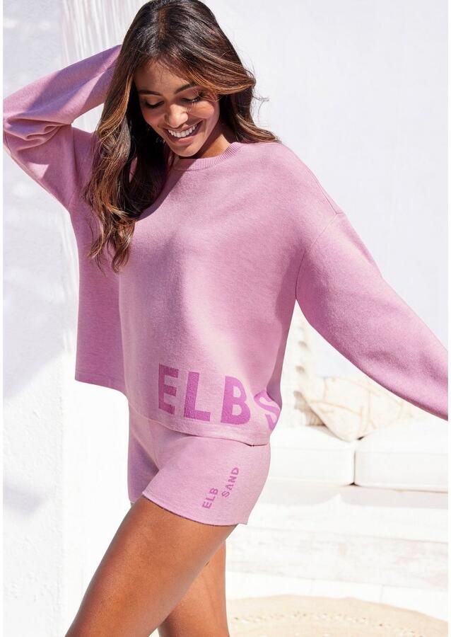 Elbsand Tricotbroek Korte broek van hoogwaardig breiwerk met logostiksel loungewear - Foto 4