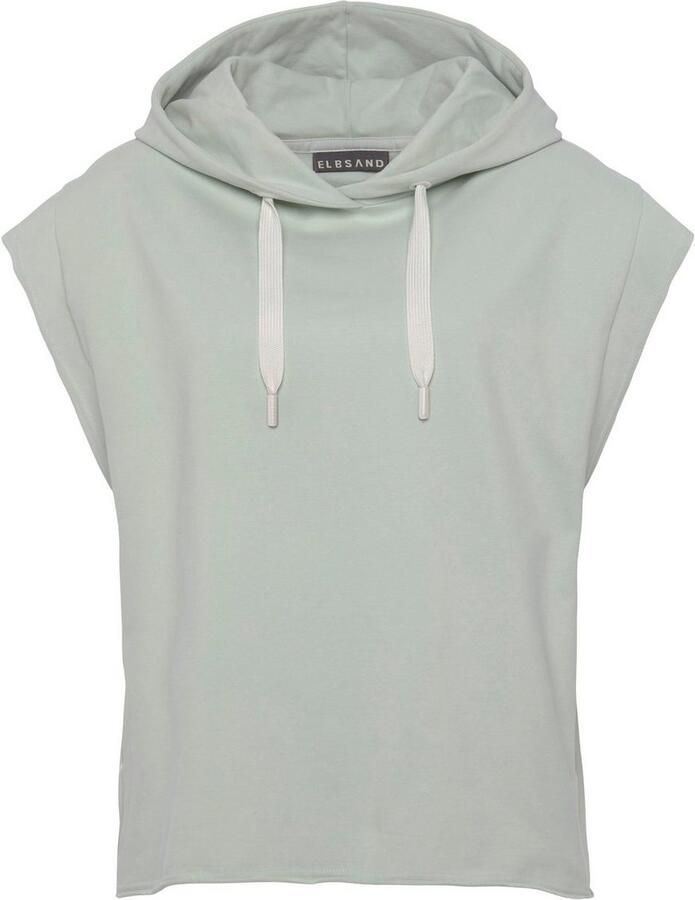 Elbsand Hoodie Catia kortarm hoodie met logo-opdruk achter