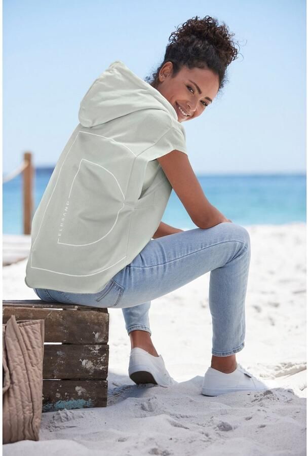 Elbsand Hoodie Catia kortarm hoodie met logo-opdruk achter - Foto 5