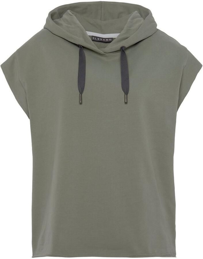 Elbsand Hoodie Catia kortarm hoodie met logo-opdruk achter