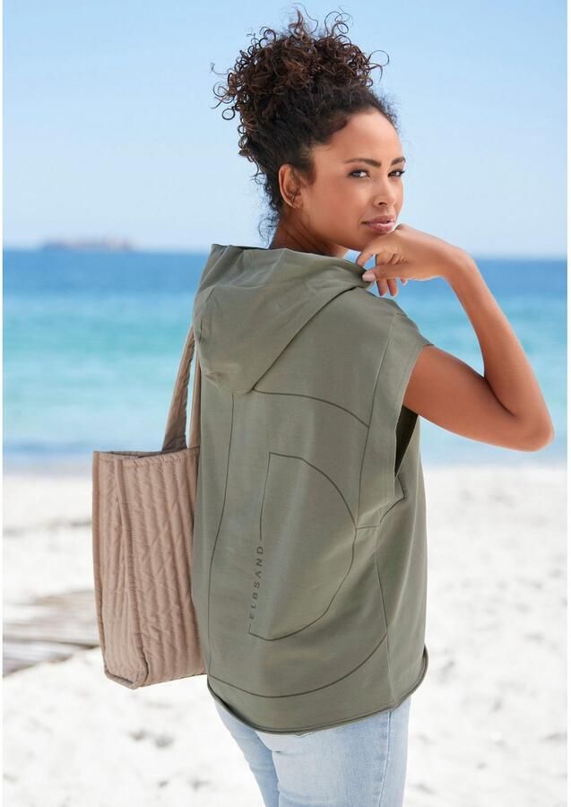 Elbsand Hoodie Catia kortarm hoodie met logo-opdruk achter - Foto 3