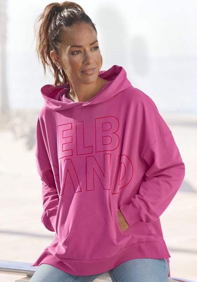 Elbsand Hoodie Lioba in oversized-fit hoodie met zak en logoprint aan de voorkant - Foto 5