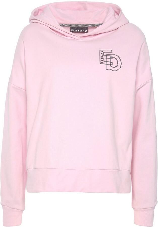 Elbsand Hoodie met grote logoprint op de rug comfortabele hoodie van katoen - Foto 4