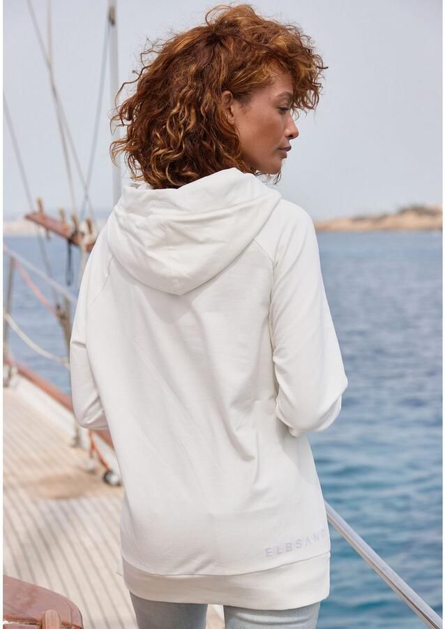 Elbsand Hoodie Svana met logoprint comfortabele hoodie zijslitsen - Foto 5