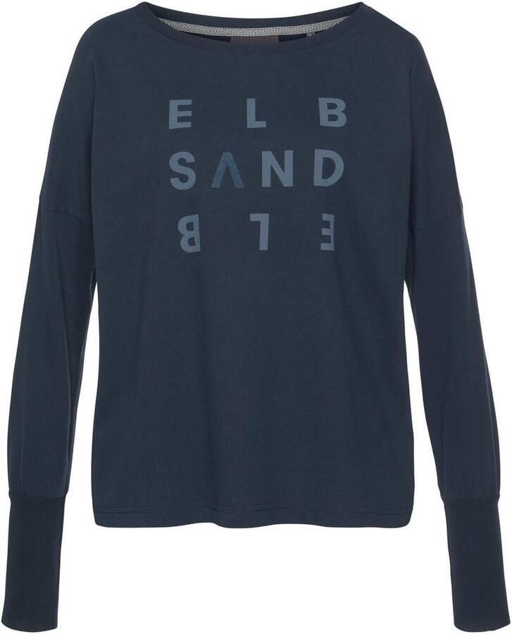 Elbsand Longsleeve Ingiara met logoprint op de voorkant shirt met lange mouwen sportief-casual