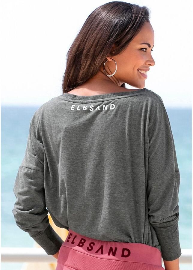 Elbsand Longsleeve Ingrun met logoprint op de voorkant shirt met lange mouwen van een katoenmix sportief-casual - Foto 3