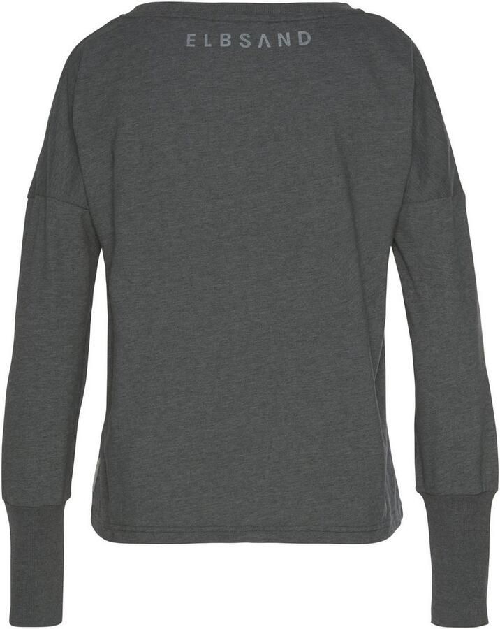 Elbsand Longsleeve Ingrun met logoprint op de voorkant shirt met lange mouwen van een katoenmix sportief-casual