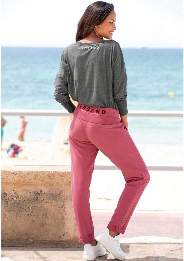 Elbsand Longsleeve Ingrun met logoprint op de voorkant shirt met lange mouwen van een katoenmix sportief-casual - Foto 6