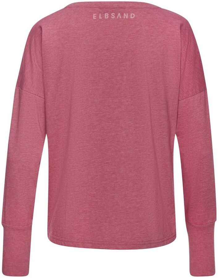 Elbsand Longsleeve Ingrun met logoprint op de voorkant shirt met lange mouwen van een katoenmix sportief-casual
