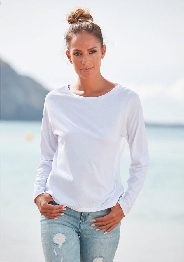 Elbsand Longsleeve TINNA met logoprint op de rug shirt met lange mouwen van een katoenmix sportief-casual - Foto 6