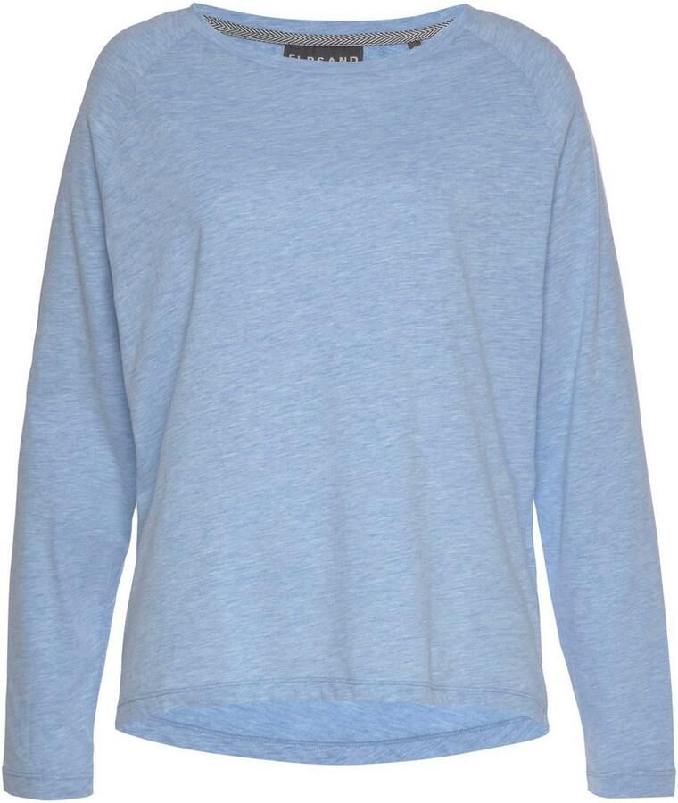 Elbsand Longsleeve Tira met logoprint op de rug shirt met lange mouwen van een katoenmix sportief-casual