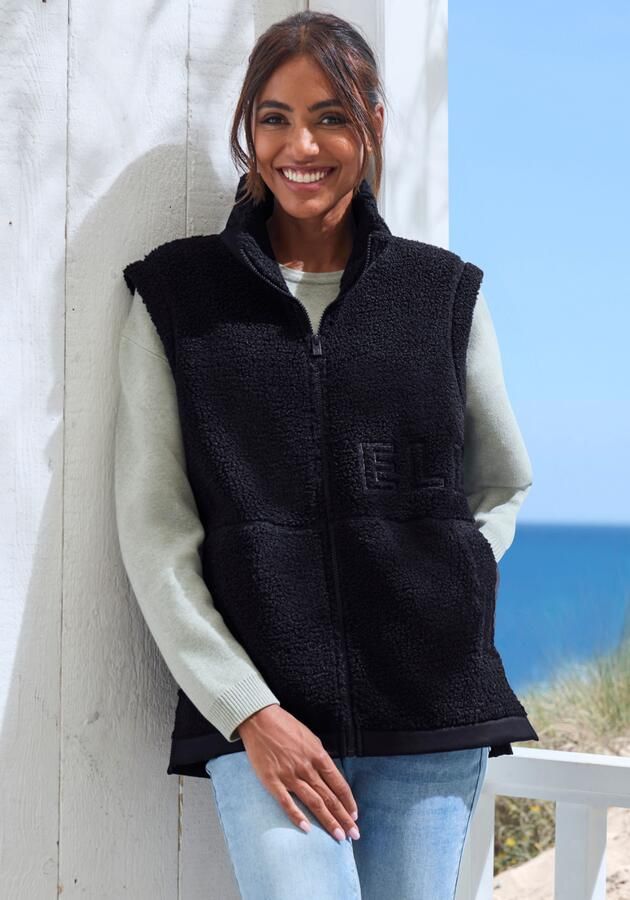 Elbsand Mouwloos fleecevest met zijdelingse ritssluitingen en hoge kraag - Foto 6