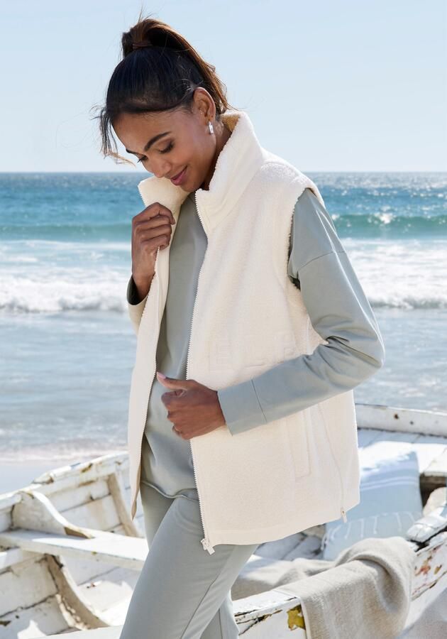 Elbsand Mouwloos fleecevest met zijdelingse ritssluitingen en hoge kraag - Foto 10