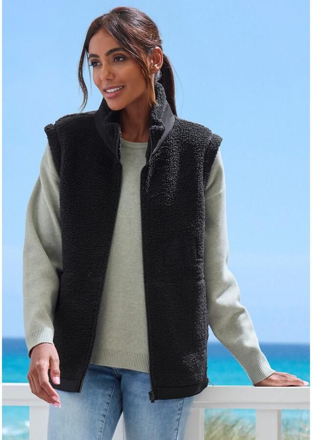 Elbsand Mouwloos fleecevest met zijdelingse ritssluitingen en hoge kraag - Foto 2