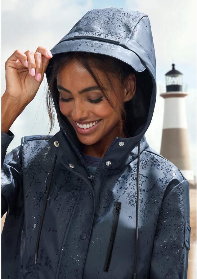 Elbsand Regenjack Mesh-inzetstuk onder de rugpas voor voldoende ventilatie - Foto 3